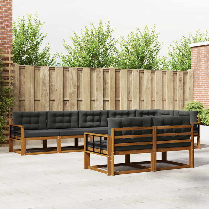 Set de canapele de exterior cu pernă 8 pcs Natural și Antracit WALTI