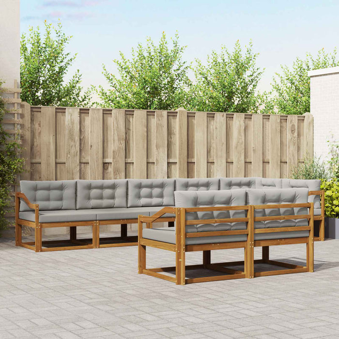 Set de canapele de exterior 8 pcs Gri natural și deschis WALTI