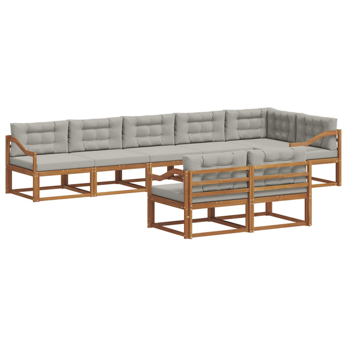 Set de canapele de exterior 8 pcs Gri natural și deschis WALTI