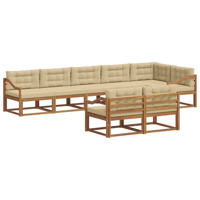 Set de canapele de exterior cu pernă 8 pcs Natural și Bej WALTI