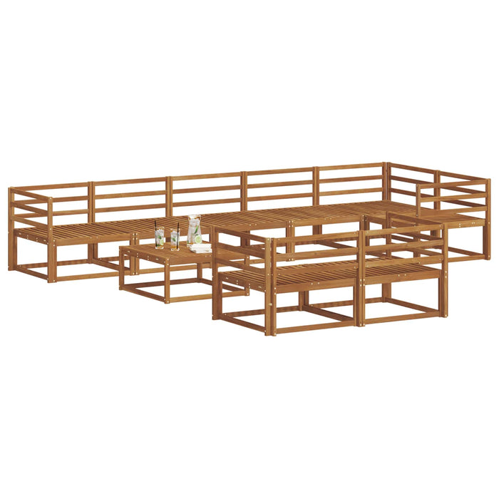 Set de canapele de exterior 9 pcs natural Lemn Solid de Acacia WALTI