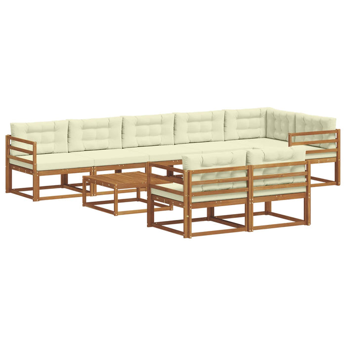 Set de canapele de exterior cu pernă 9 pcs Natural și Crem WALTI