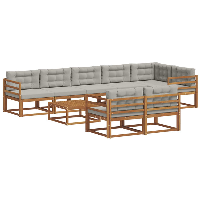 Set de canapele de exterior 9 pcs Natural și gri deschis WALTI