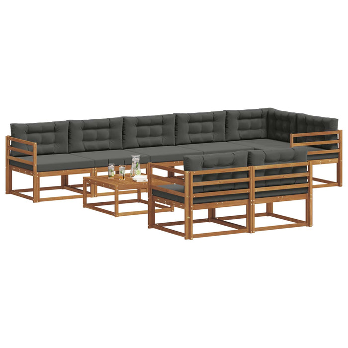 Set de canapele de exterior cu pernă 9 pcs Natural și Antracit WALTI