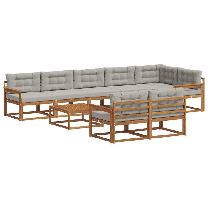 Set de canapele de exterior 9 pcs Natural și gri deschis WALTI