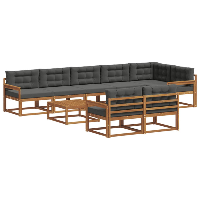Set de canapele de exterior cu pernă 9 pcs Natural și Antracit WALTI