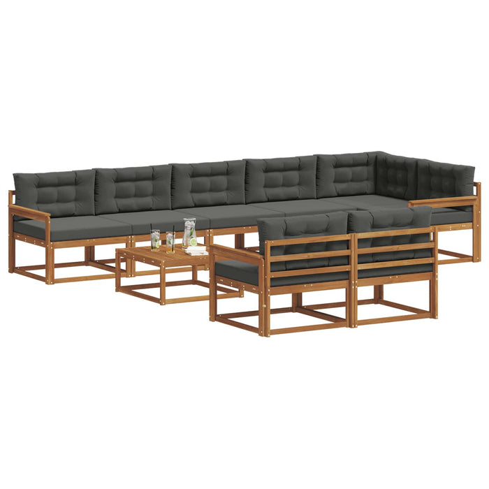 Set de canapele de exterior cu pernă 9 pcs Natural și Antracit WALTI