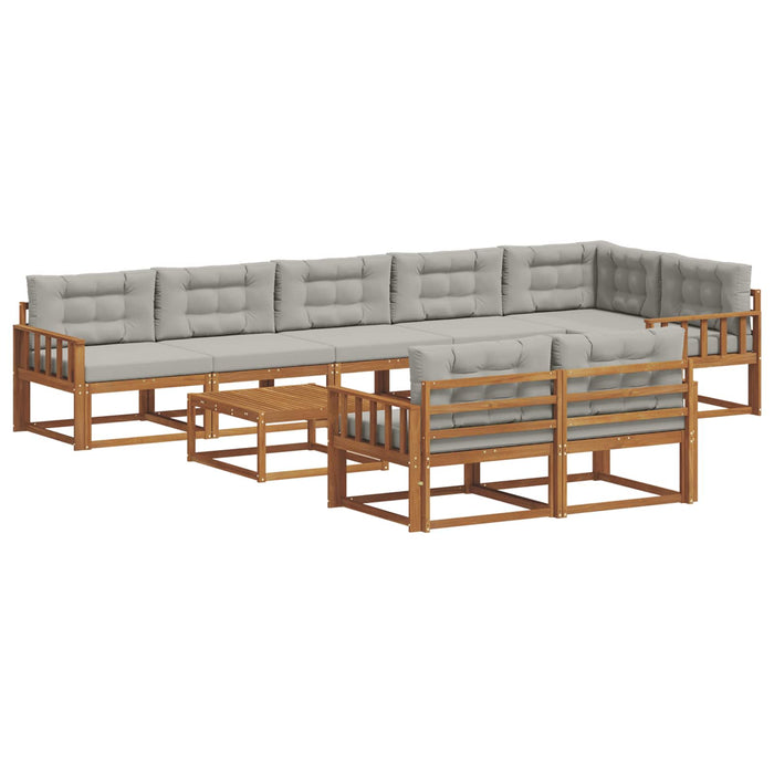 Set de canapele de exterior 9 pcs Natural și gri deschis WALTI
