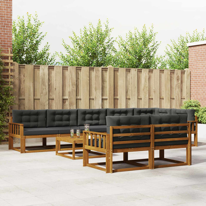 Set de canapele de exterior cu pernă 9 pcs Natural și Antracit WALTI