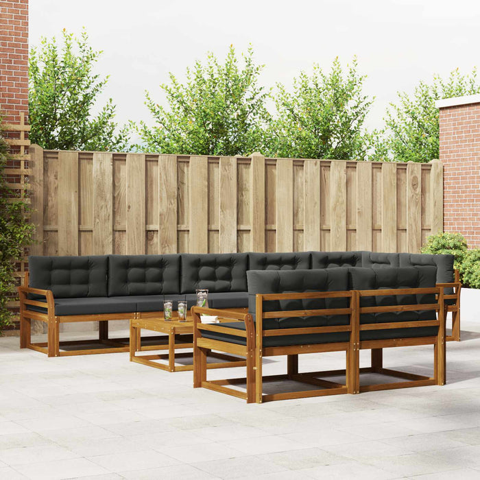 Set de canapele de exterior cu pernă 9 pcs Natural și Antracit WALTI