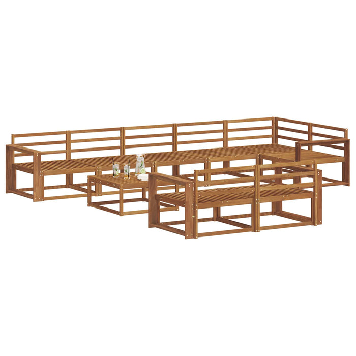 Set de canapele de exterior 9 pcs natural Lemn Solid de Acacia WALTI