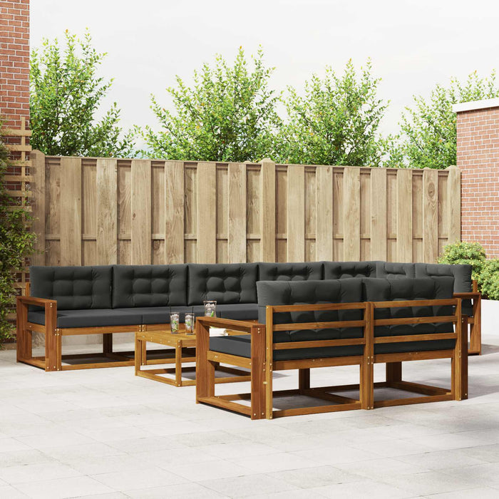Set de canapele de exterior cu pernă 9 pcs Natural și Antracit WALTI