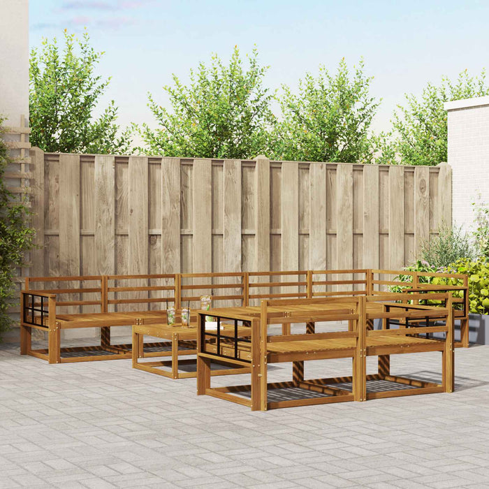 Set de canapele de exterior 9 pcs natural Lemn Solid de Acacia WALTI