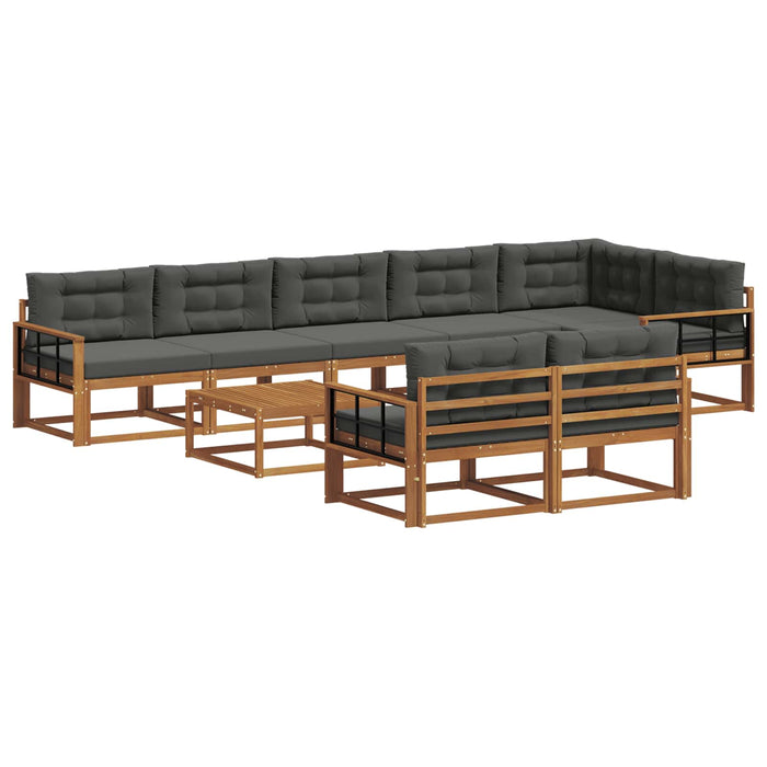 Set de canapele de exterior cu pernă 9 pcs Natural și Antracit WALTI