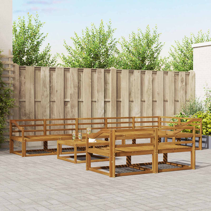 Set de canapele de exterior 9 pcs natural Lemn Solid de Acacia WALTI