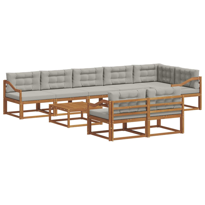 Set de canapele de exterior 9 pcs Natural și gri deschis WALTI
