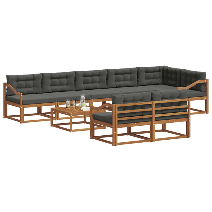Set de canapele de exterior cu pernă 9 pcs Natural și Antracit WALTI