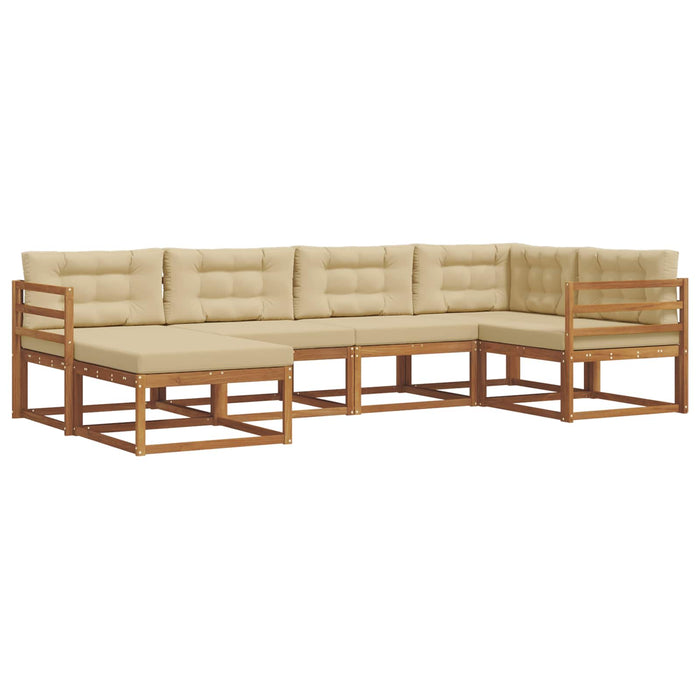 Set de canapele de exterior cu pernă 6 pcs Natural și Bej WALTI