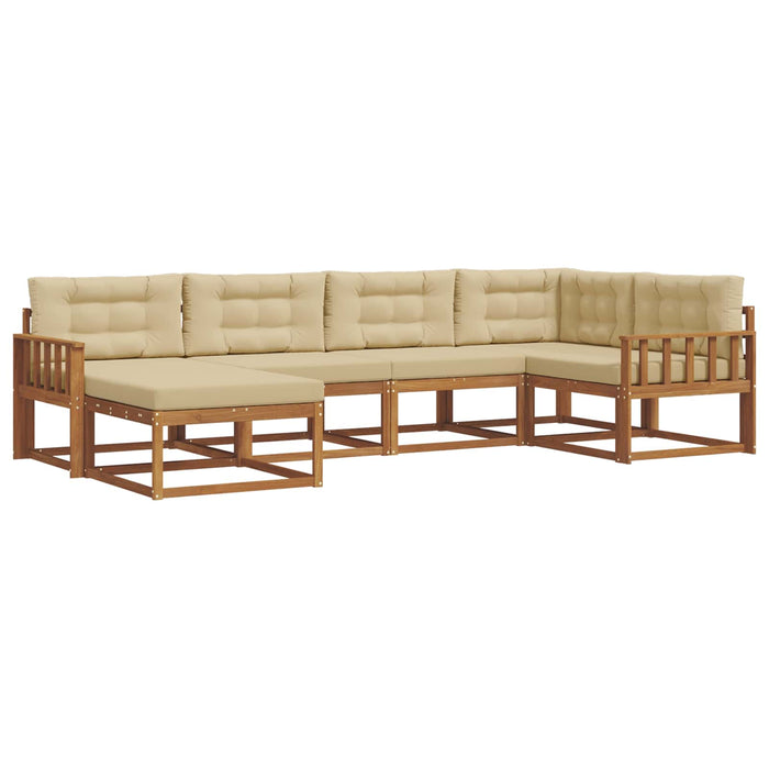 Set de canapele de exterior cu pernă 6 pcs Natural și Bej WALTI