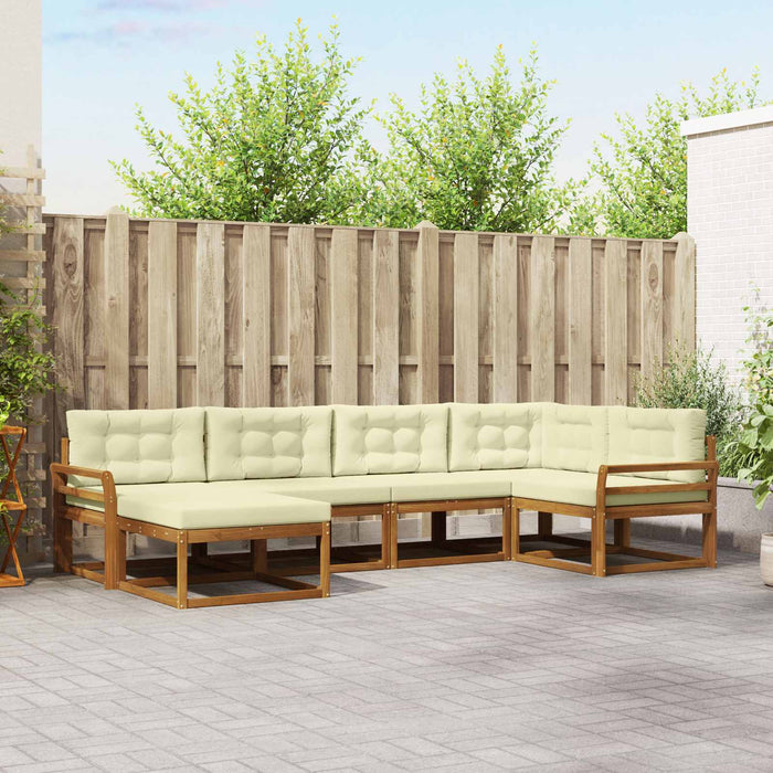 Set de canapele de exterior cu pernă 6 pcs Natural și Crem - WALTI WALTI