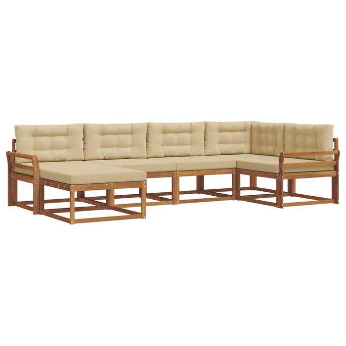 Set de canapele de exterior cu pernă 6 pcs Natural și Bej WALTI