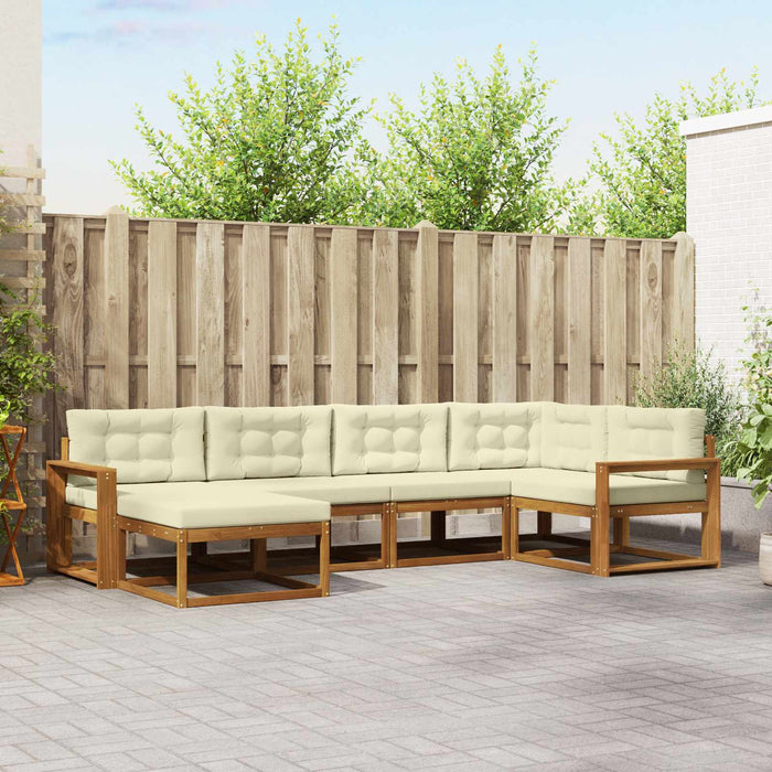 Set de canapele de exterior cu pernă 6 pcs Natural și Crem - WALTI WALTI