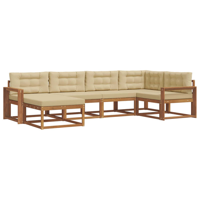 Set de canapele de exterior cu pernă 6 pcs Natural și Bej WALTI