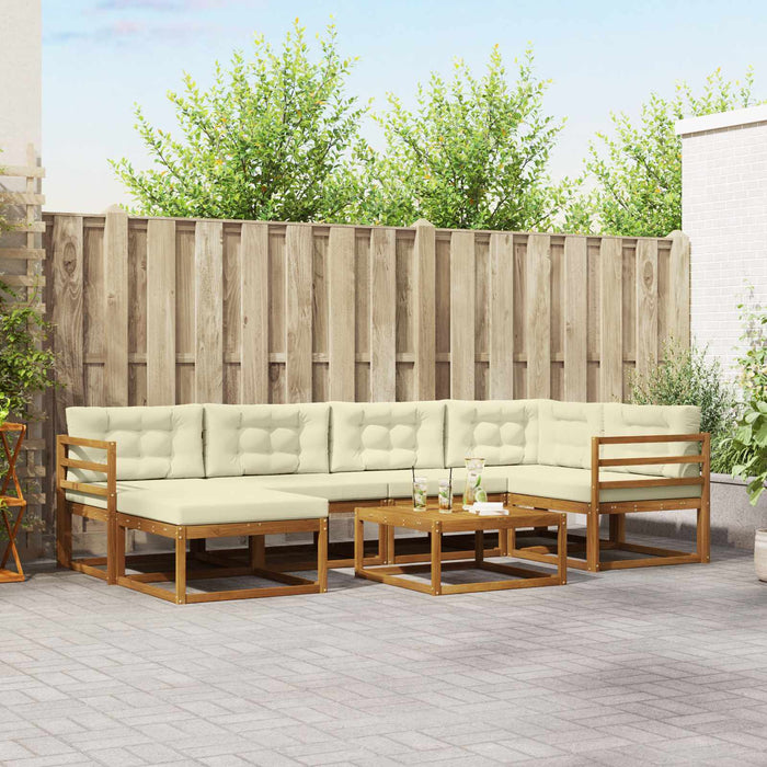 Set de canapele de exterior cu pernă 7 pcs Natural și Crem - WALTI WALTI