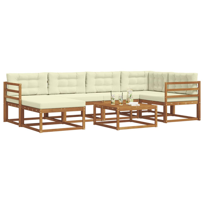 Set de canapele de exterior cu pernă 7 pcs Natural și Crem - WALTI WALTI
