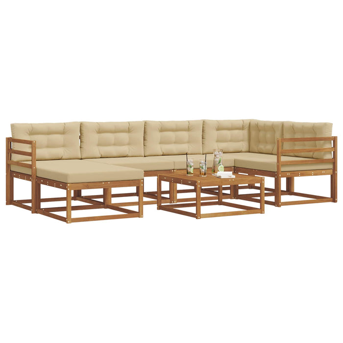 Set de canapele de exterior cu pernă 7 pcs Natural și Bej WALTI