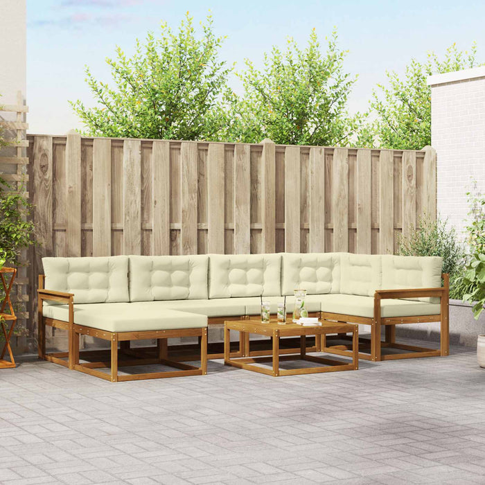 Set de canapele de exterior cu pernă 7 pcs Natural și Crem - WALTI WALTI