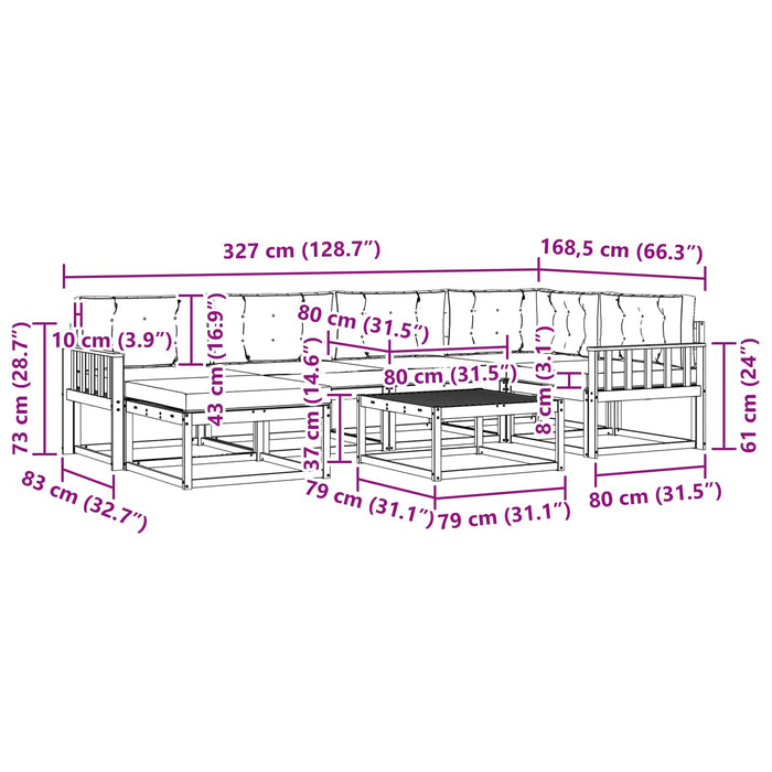 Set de canapele de exterior cu pernă 7 pcs Natural și Antracit - WALTI WALTI