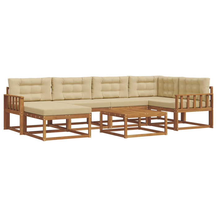Set de canapele de exterior cu pernă 7 pcs Natural și Bej WALTI