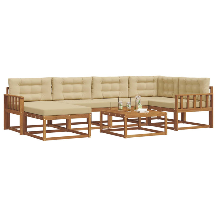 Set de canapele de exterior cu pernă 7 pcs Natural și Bej WALTI