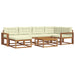 Set de canapele de exterior cu pernă 7 pcs Natural și Crem - WALTI WALTI