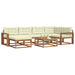 Set de canapele de exterior cu pernă 7 pcs Natural și Crem - WALTI WALTI