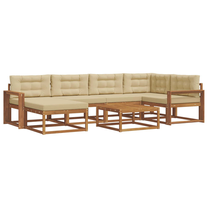 Set de canapele de exterior cu pernă 7 pcs Natural și Bej WALTI