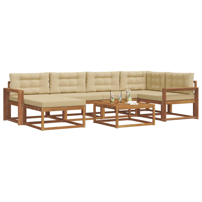 Set de canapele de exterior cu pernă 7 pcs Natural și Bej WALTI