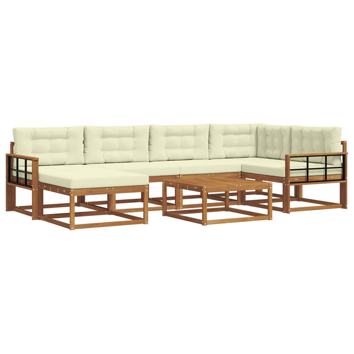 Set de canapele de exterior cu pernă 7 pcs Natural și Crem - WALTI WALTI