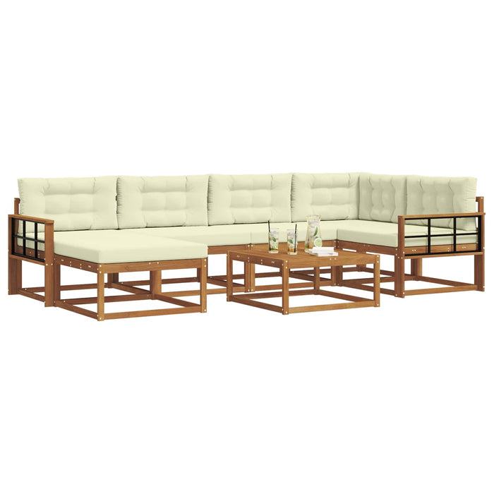 Set de canapele de exterior cu pernă 7 pcs Natural și Crem - WALTI WALTI