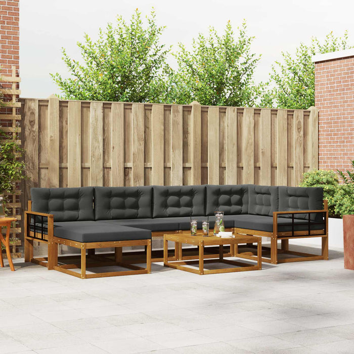 Set de canapele de exterior cu pernă 7 pcs Natural și Antracit - WALTI WALTI