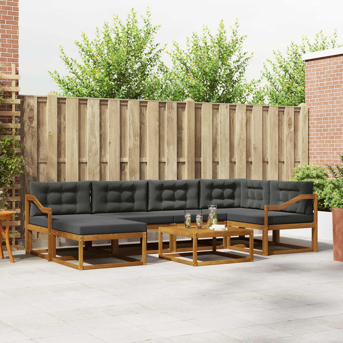 Set de canapele de exterior cu pernă 7 pcs Natural și Antracit - WALTI WALTI