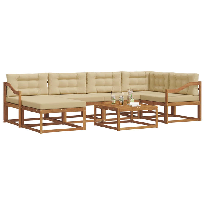 Set de canapele de exterior cu pernă 7 pcs Natural și Bej WALTI
