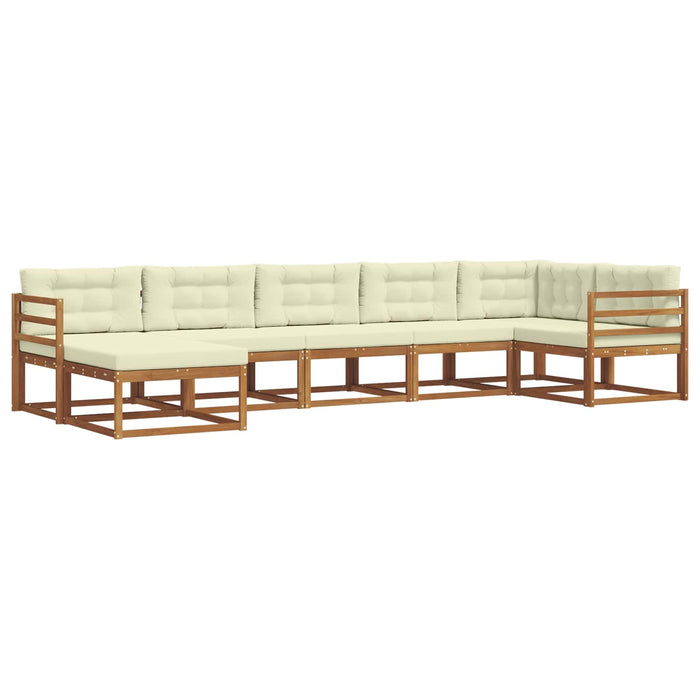 Set de canapele de exterior cu pernă 7 pcs Natural și Crem - WALTI WALTI