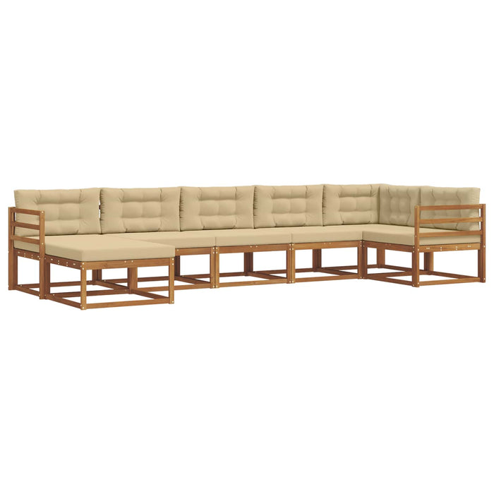Set de canapele de exterior cu pernă 7 pcs Natural și Bej WALTI