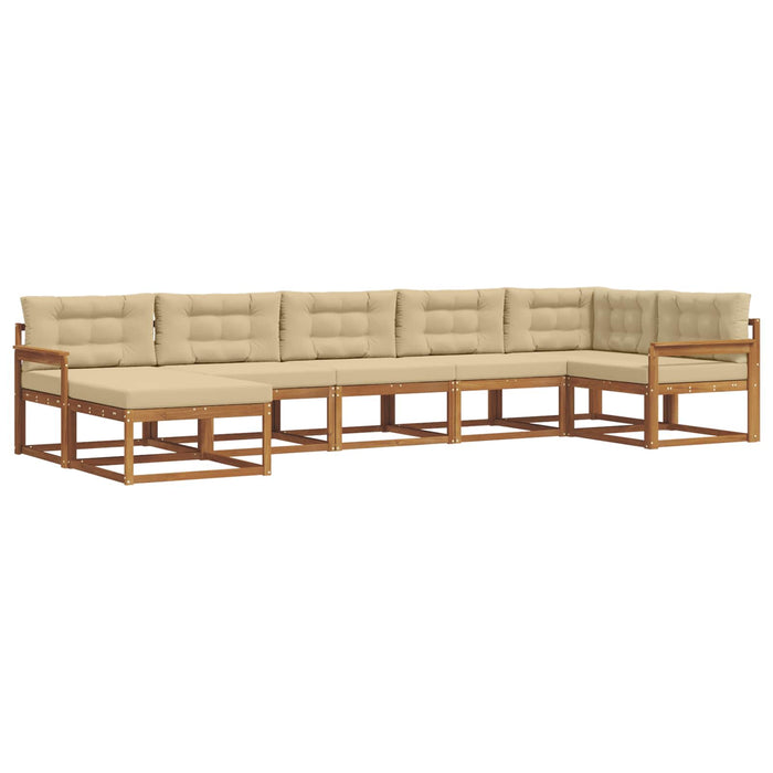 Set de canapele de exterior cu pernă 7 pcs Natural și Bej WALTI