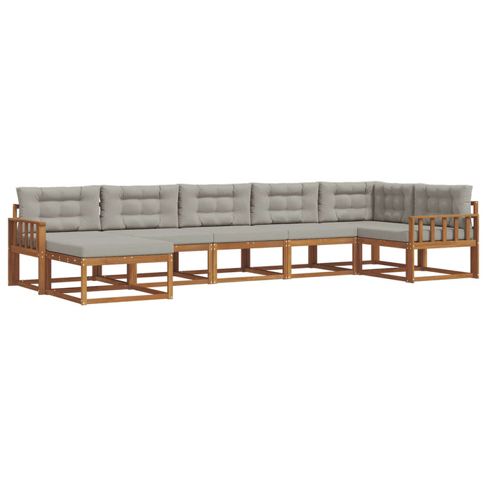 Set de canapele de exterior 7 pcs Gri natural și deschis WALTI