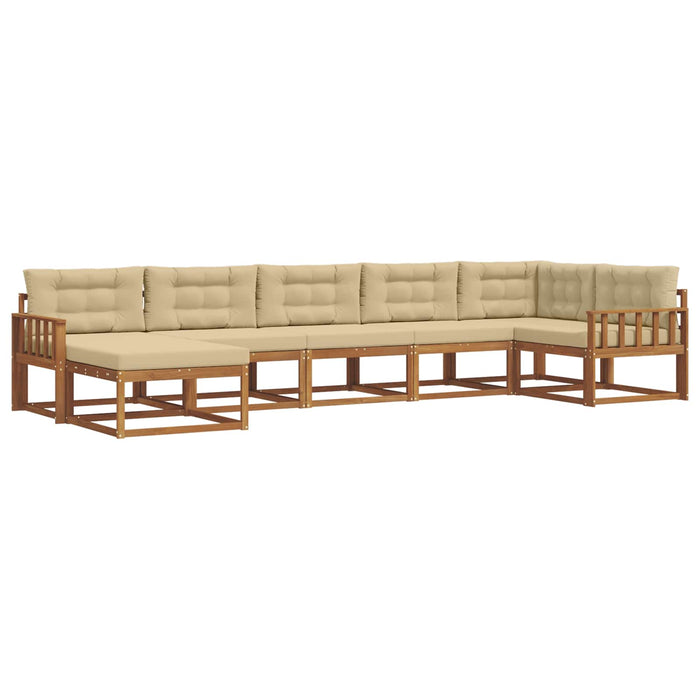 Set de canapele de exterior cu pernă 7 pcs Natural și Bej WALTI