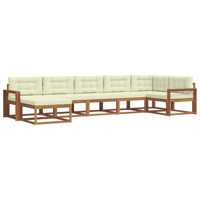 Set de canapele de exterior cu pernă 7 pcs Natural și Crem - WALTI WALTI