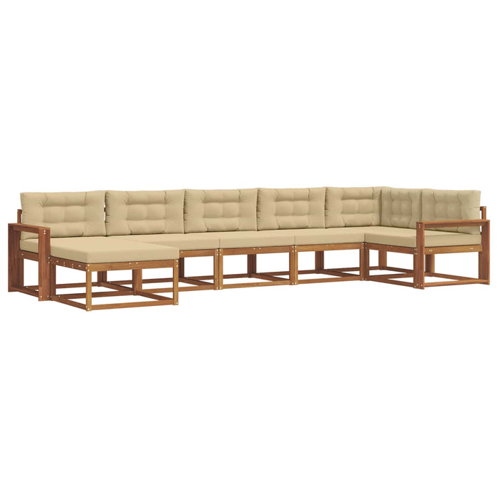 Set de canapele de exterior cu pernă 7 pcs Natural și Bej WALTI